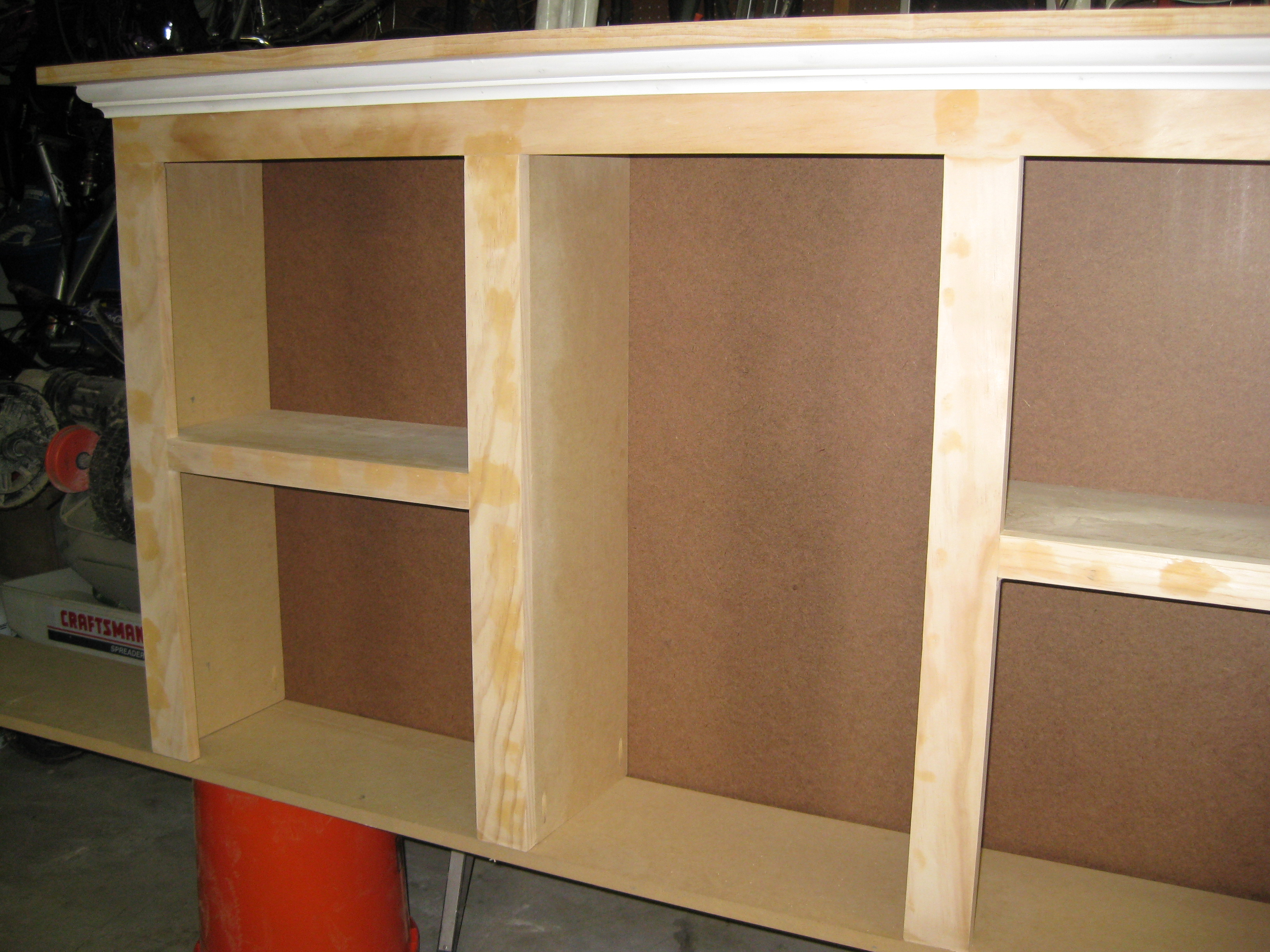 Build an inexpensive 2-piece Bookshelf Headboard ...